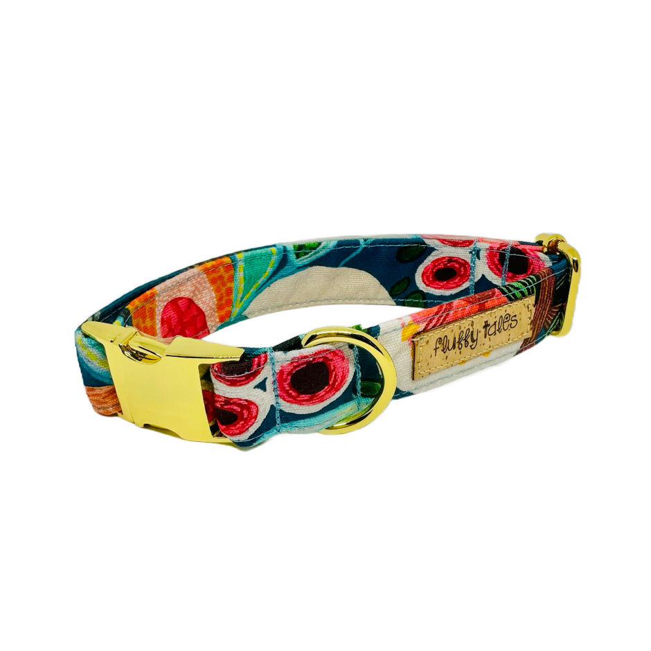 The 'Blue Bush Flora' Collar - Fluffy Tales