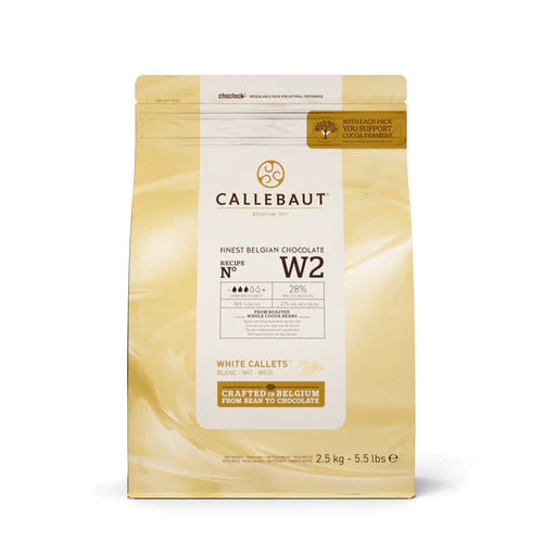 Callebaut White Chocolate W2 - 28% - 2.5kg pack of Callets-0