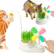 Cat Windmill Interactive Toy with Grass Box-3