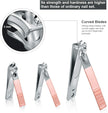Manicure Set, Travel Mini Nail Clippers Kit Pedicure Care Tools, 10Pcs Stainless Steel Grooming Kit (Pink)