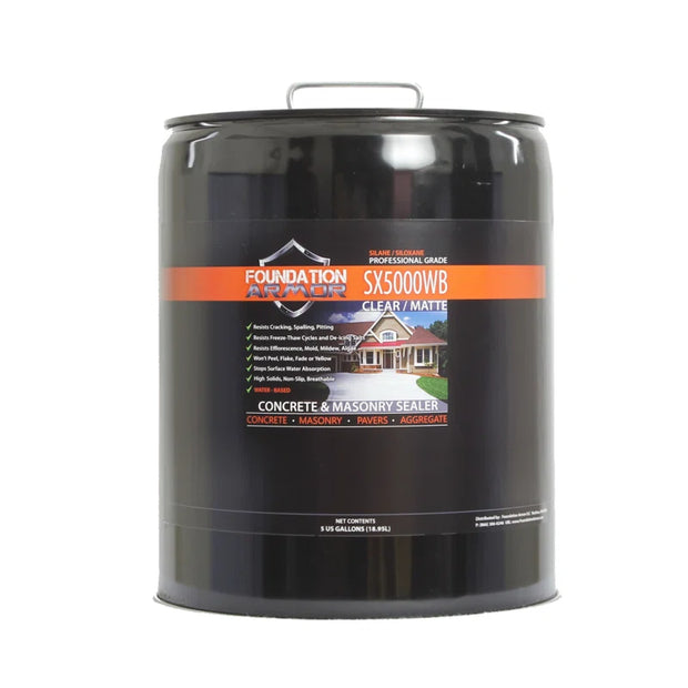 5 GAL Armour SX5000 WB Pro-Grade Water-Based Silane-Siloxane Water Repellent Concrete and Masonry Sealer