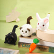 Wagging Tail Cat and Little Bunny Lucky Plush Drawstring Toys-0