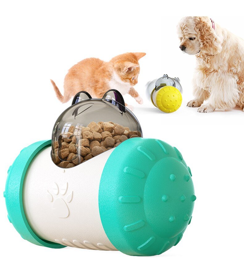 Dog Cat Toy Pet Tumbler Slow Food Leaking Ball Swing Leaking Food Toy Non-electric Safety Pet Slow Food Device for Dogs Cats Toy-1