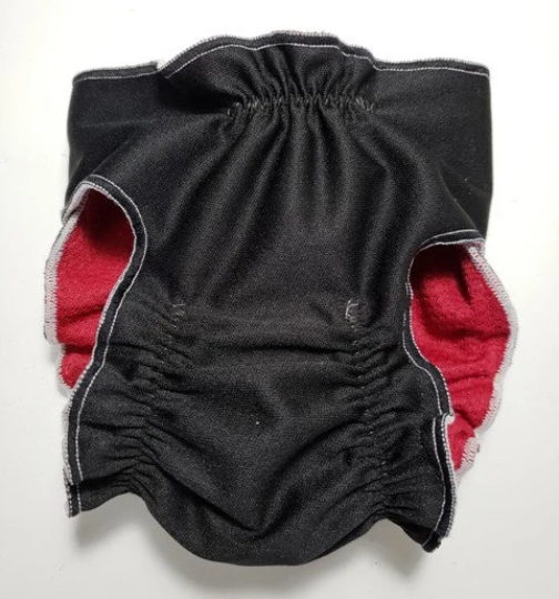 Female Dog Diapers (Britches) | No Tail Opening | Black Print-2
