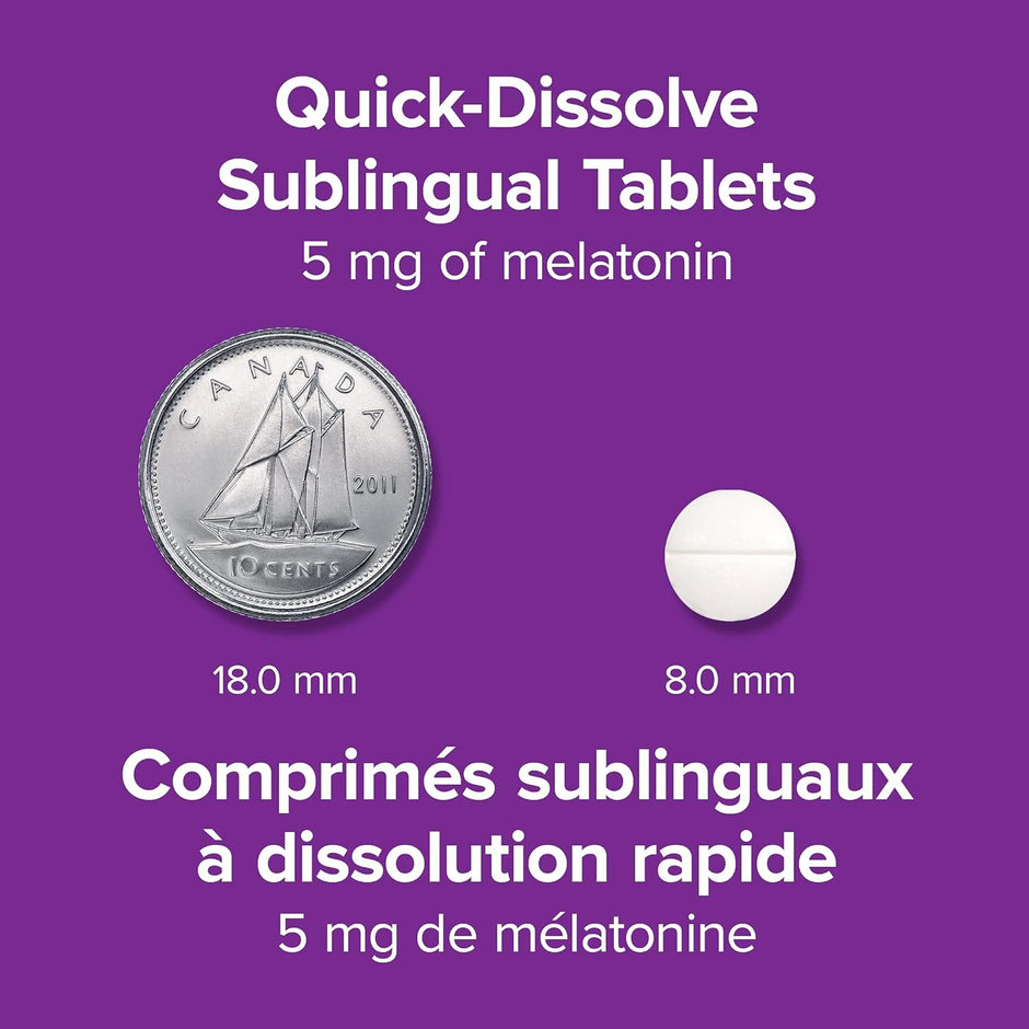 Melatonin 5 Mg Extra Strength, 144 Quick Dissolve Tablets, for Sleep Support, Vegetarian
