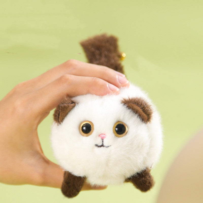 Wagging Tail Cat and Little Bunny Lucky Plush Drawstring Toys-1