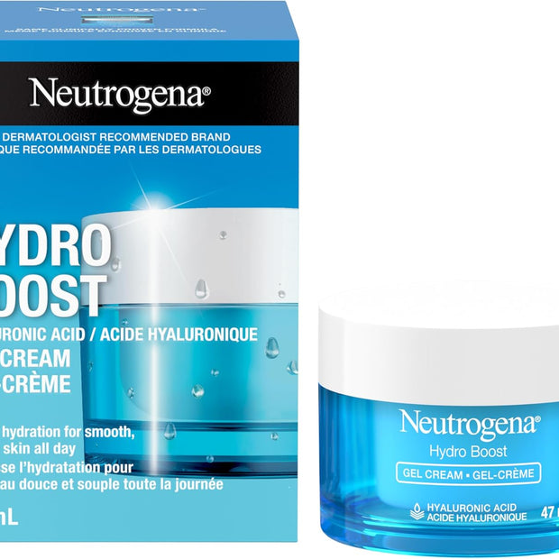 Hydro Boost Gel Cream Face Moisturizer - Oil-Free Facial Cream with Hyaluronic Acid for Dry Skin - Lightweight, Non-Comedogenic Daily Hydrating Formula, 47Ml