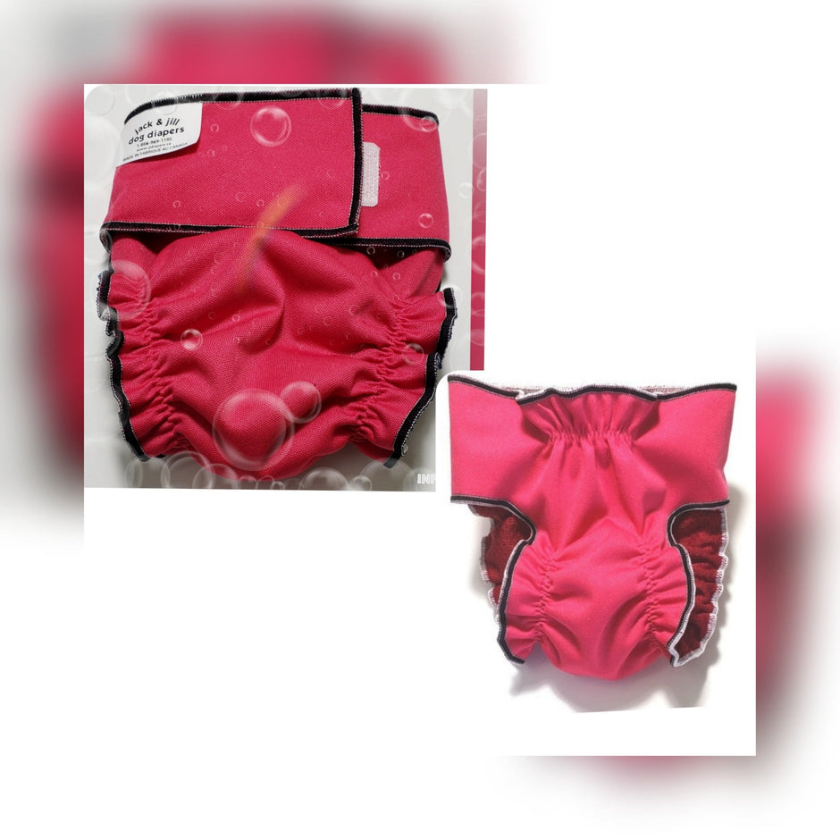 Female Dog Diapers (Britches) | No Tail Opening | Pink Print-2