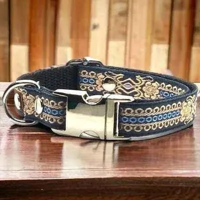"Personalised Hand Made Chic Cotton Collar for Small Breeds"-0