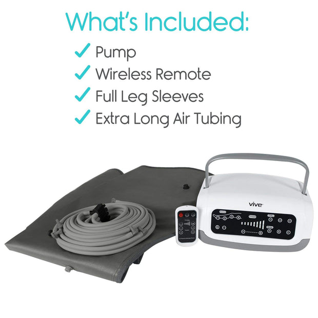 Sequential Compression Device - Leg Pump Machine for Lymphedema, Circulation & Swelling - Intermittent Pneumatic SCD Air Therapy Recovery with Full Massage Boots