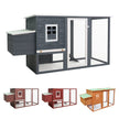 vidaXL Chicken Coop and Run Hen House with Nesting Box and Ramp Solid Wood-4