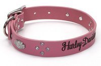 Coastalpet Harley-Davidson Laser Leather Collar In Pink
