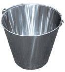 Stainless Steel Dairy Bucket - 13 qt - Silver