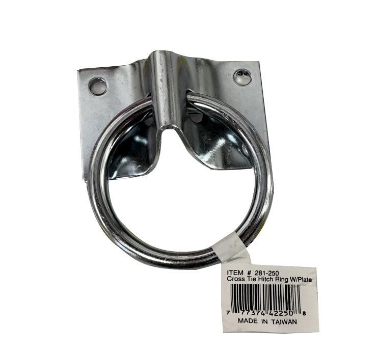 Hardware - Cross Tie Hitching Ring With Plate