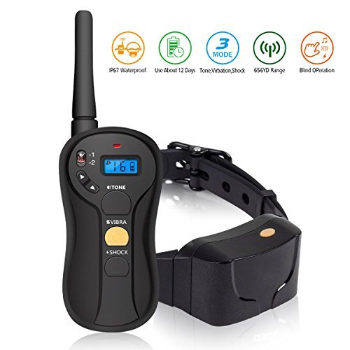 Dog Training Collar, Dog Collar Up To 400M Waterproof Bark Controler Stop Barking E-Collar 1