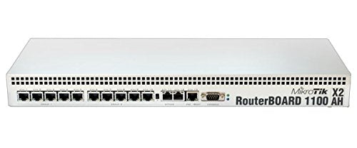 Mikrotik RB1100AHX2 Routerboard 1U Rackmount Gigabit Ethernet Router with 13-10/100/1000 Ethernet Ports