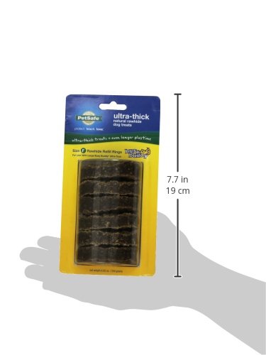 PetSafe Busy Buddy Ultra-Thick Natural Rawhide Dog Treat Refill Rings, Replacement Treats for PetSafe Busy Buddy Ultra Treat Ring Holding Toys
