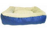 Précision 2414-74424FD 36x27x7 pouce de cargaison Kennel Snoozzy Bumper Pillow Beh, bleu / beige