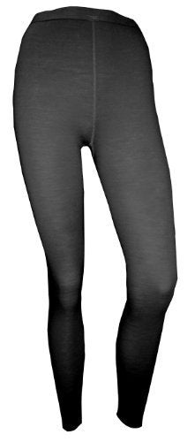 N200PF WOOL THERMO Pant 100% Merino Wool For Women's Black Moss Green - XS-2XL (Black, XS)