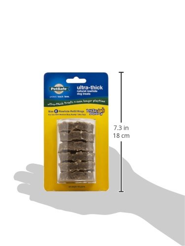 PetSafe Busy Buddy Ultra-Thick Natural Rawhide Dog Treat Refill Rings, Replacement Treats for PetSafe Busy Buddy Ultra Treat Ring Holding Toys