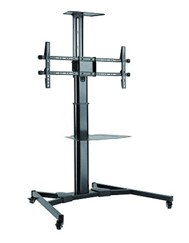 Prime Mounts PMD-TVCART101 Adjustable Aluminum TV Cart with shelf for 37-70" TV Screen - Black