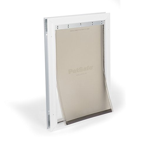 PETSAFE FREEDELD ALUMINUM PORT PORT PET pour les chiens et les chats, blanc, volet en vinyle teinté