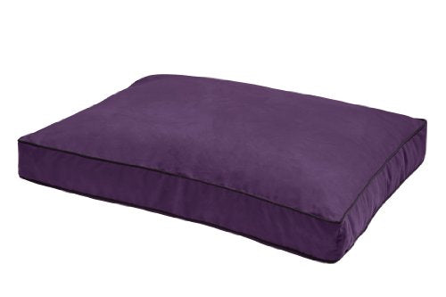 Dog Gone Smart Bed DGSNSRE262021 M Plum Nanosuede Rectangular Graphite Piping