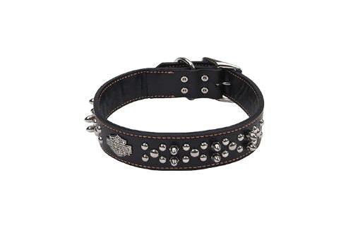 Coastalpet Harley Davidson a engendré des colliers en cuir en noir 1 1/2 