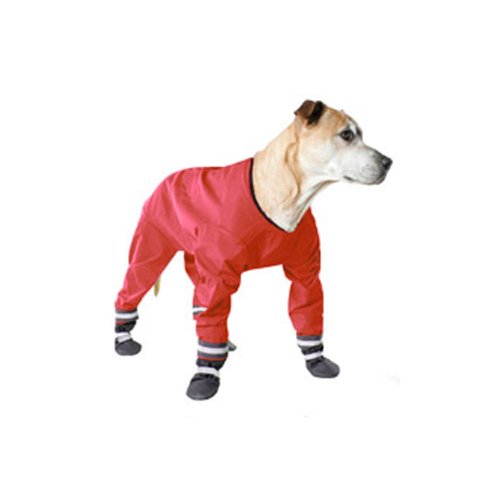 Muttluks Inc ML-493DN-24-R 4-Legged Dog Jog Rain Suit, Size 24, Red