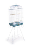 Prevue Pet Products Penthouse Suites Pagoda Roof Bird Cage with Stand, 20-Inch by 14-Inch by 29-Inch, Blue/White