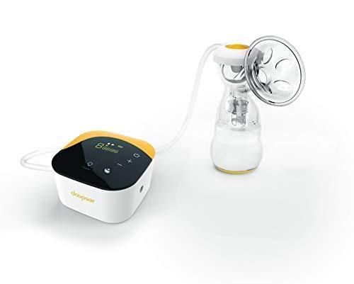 DOOPSER Tire-lait électrique double Tire-lait portable rechargeable Aspiration du lait maternel et massage du sein 4 modes et 16 écrans LCD HD réglables avec ultra-silencieux avec chargement USB