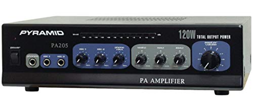 Pyle Pyramid PA205 120 Watt Microphone PA Amplifier with 70 Volt Output & Mic Talkover