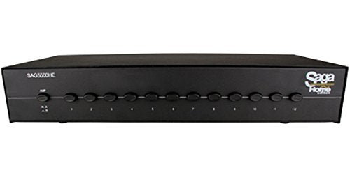 Saga Home Edition SAG5500HE 12-Zone Dual Source Stereo Speaker Selector, For use with both 4-ohm or 8-ohm amplifiers
