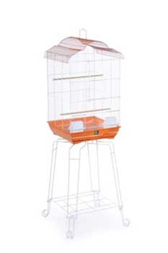 Prevue Pet Penthouse Round Top Cage & Stand Orange and White