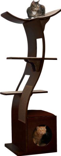 The Refined Feline Lotus Cat Tower in Espresso