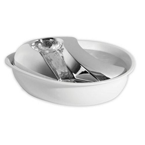 Pioneer Pet 6029W Raindrop Style Stainless Steel & Plastic Fountain 60 oz (White)