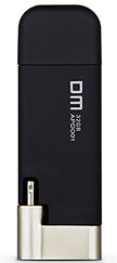 Dm Aiplay APD001 64 GB Mobile Memory Ios USB Flash Drive with Lightning Connector for iPhone,iPad, MAC and PC - Black