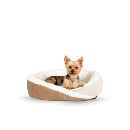 K&H Manufacturing 22 by 19 by 6-Inch Huggy Nest, Small, Tan/Caramel