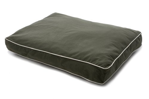 Dog Gone Smart Pet Products DGSRE2605 Dog Gone Smart Rectangular Ecru Piping Dog Bed- M- Olive