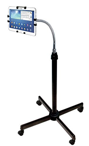 CTA Digital Pad-UAFS HEAUT-Ajustement du support de col de cygne avec roulettes pour iPad et autres tablettes 9.7-10.1 pouces