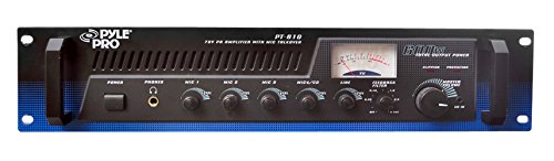 Pyle PT610 19'' Rack Mount 600 Watt Power Amplifier/Mixer with 70 Volt Output & Mic Talkover