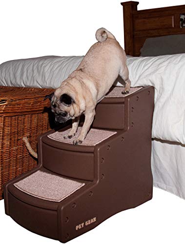 Pet Gear Easy Étape III Escaliers pour animaux de compagnie, 3 étapes pour les chats / chiens, routes de tapis lavables amovibles, pour animaux de compagnie jusqu'à 150 lbs