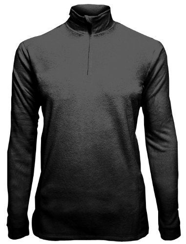N225JF HOT THERMO Underwear Jersey Jacket Zip Neck For Women's Black Light blue - XS-2XL (Black, M)