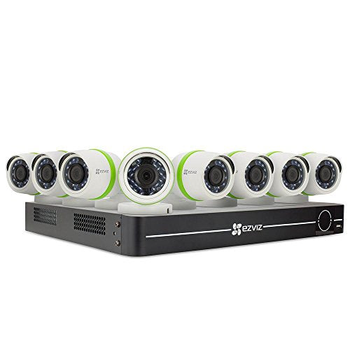 EZVIZ BD-1828B1 8-Channel 1080p DVR with 8 1080p Outdoor Bullet Cameras - Black/White