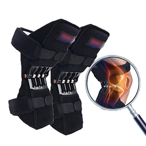 Knee Leg Foot Supports Knee Booster Tibial Booster Spring Knee Pad Climbing Mountaineering Knee Booster Men And Women Old And Young Knee Pads (Color : Black, Size : 29.5 * 28 * 27cm)