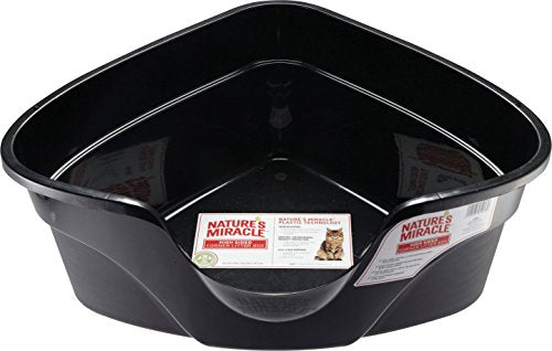 Nature's Miracle Cat Litter Box with Odor Blocker, High Sided, Corner Box
