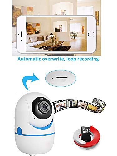 Smartphone mini baby monitor 1080P Wireless Wifi CCTV home security Cloud IP Camera HD - For home security, baby care, seniors and pets (white)