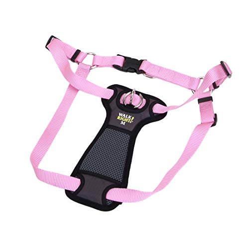 Marchez à droite! Â® Connect frontal No More Patred Dog Dog Harness Pink Bright Med (20 "-30")