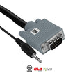Élément ele2015m 15 mètres Cable VGA 50 pieds avec une fiche stéréo de 3,5 mm - Gray