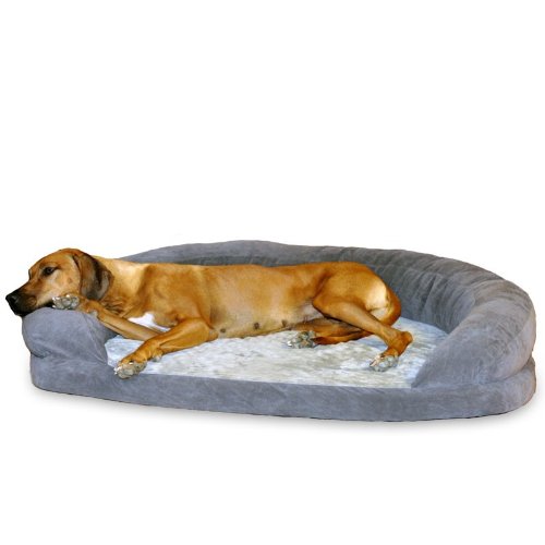 K&H Manufacturing 4712 Ortho Bolster Sleeper Bed In Grey Velvet (30)